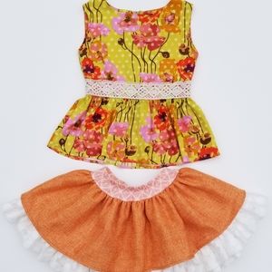 PERSNICKETY Boutique Lily Skirt Olive Top Size 6